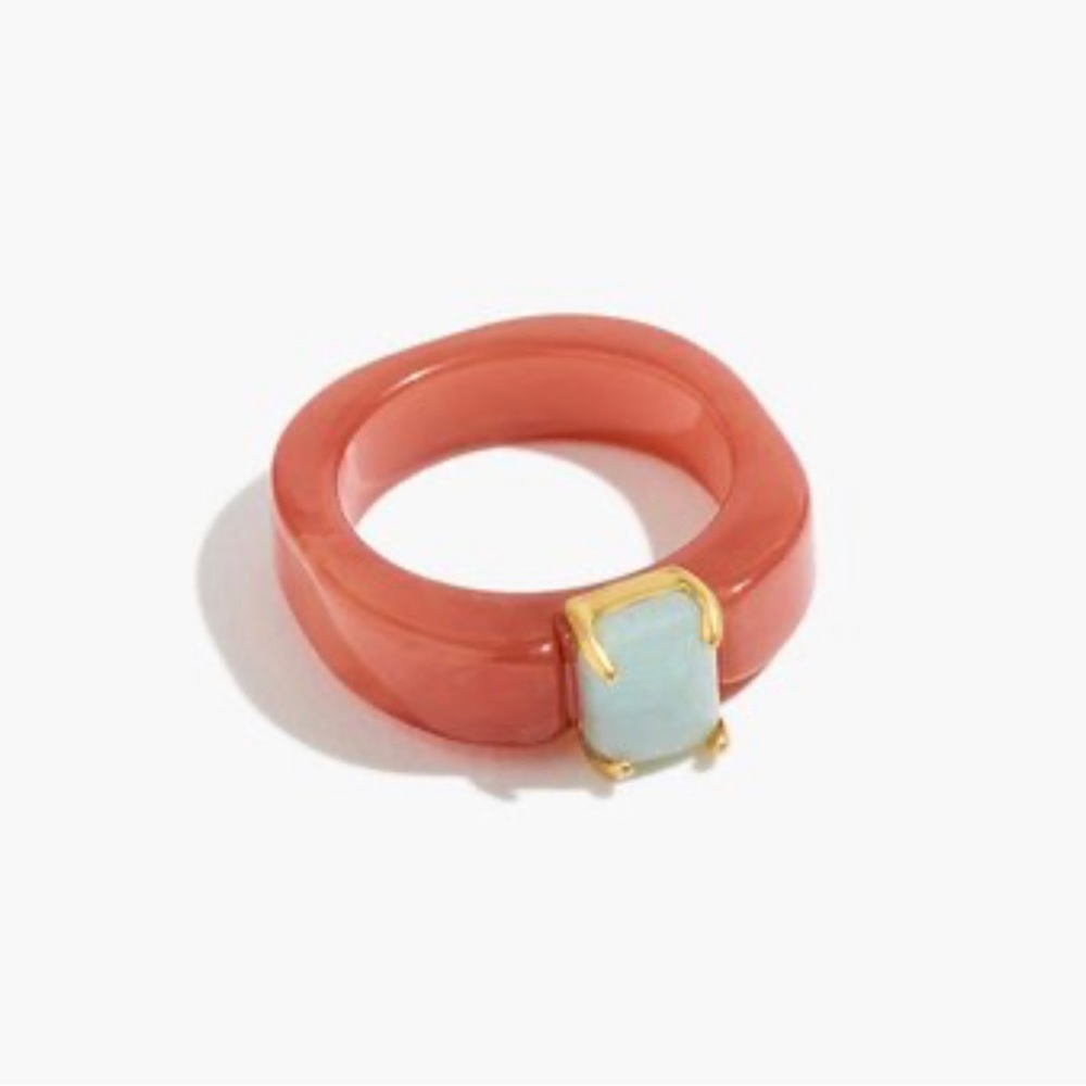 Madewell resin ring 7 amazonite stone